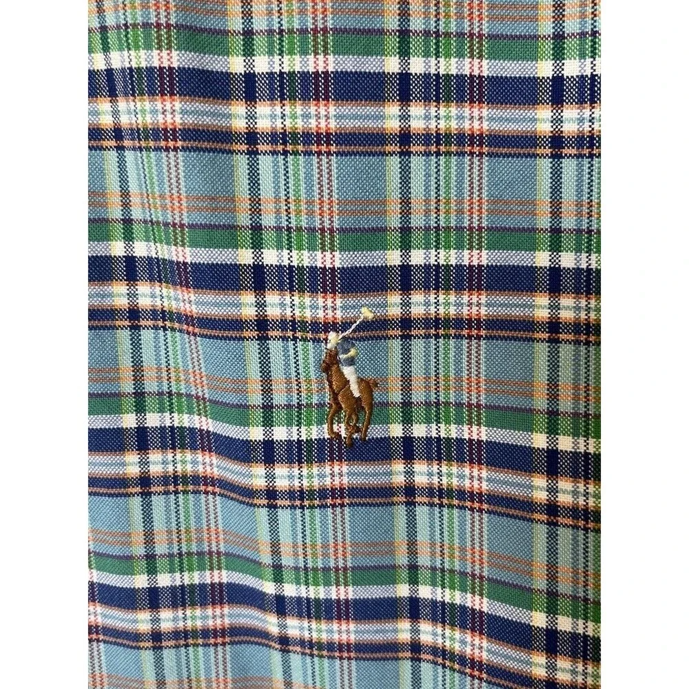 Ralph Lauren Blue Plaid Oxford Button Down Shirt Size XXL - Picture 5 of 10